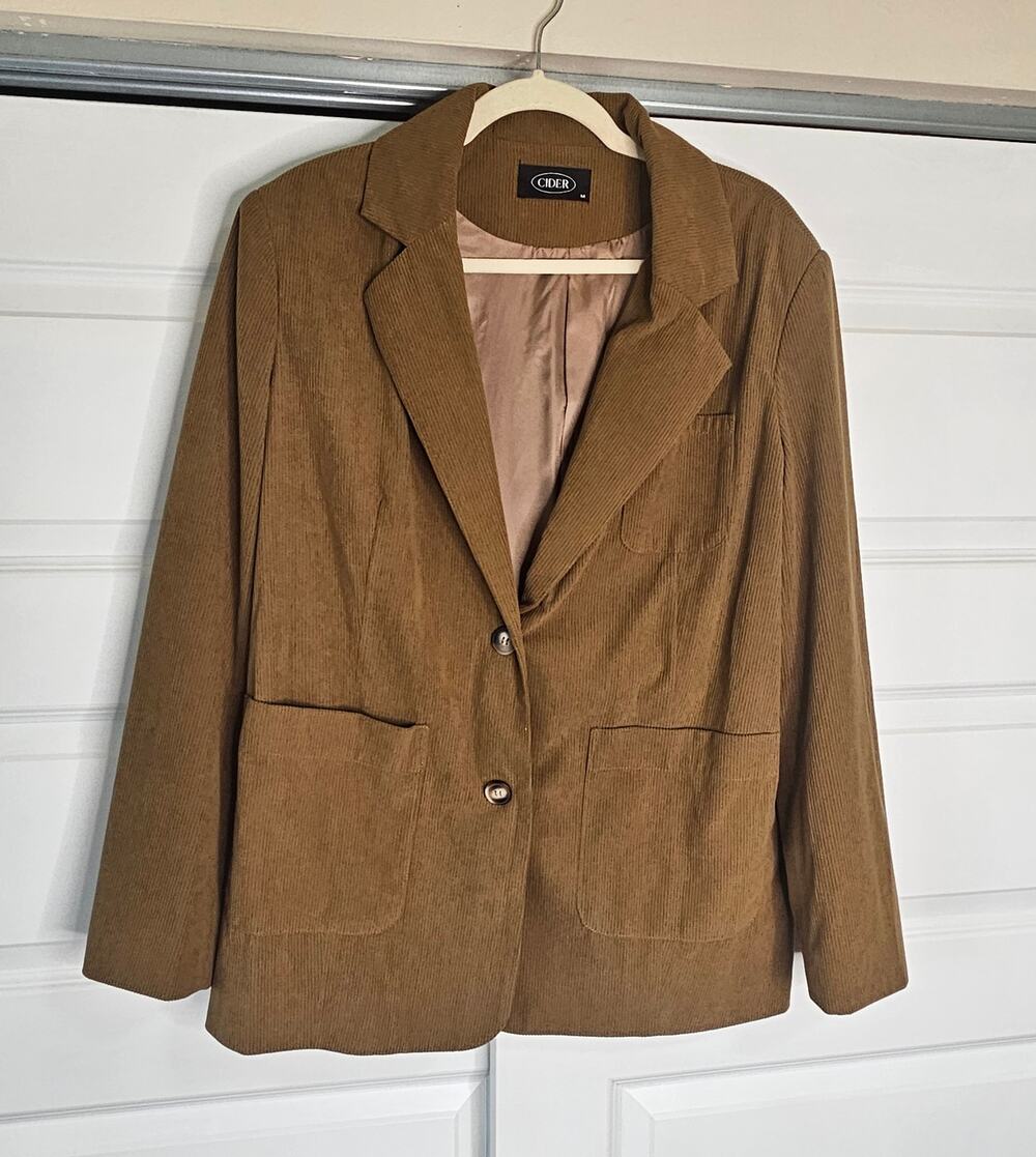 Cider Brown Corduroy Blazer Jacket Size Medium Fully Lined Academia